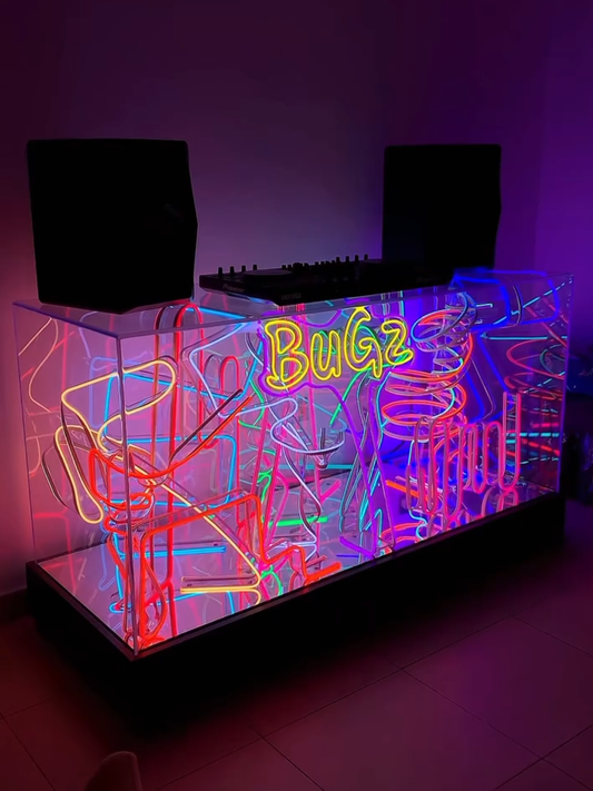 Infinity Neon DJ / Bar Table β The Ultimate Glow-Up for Your Setup