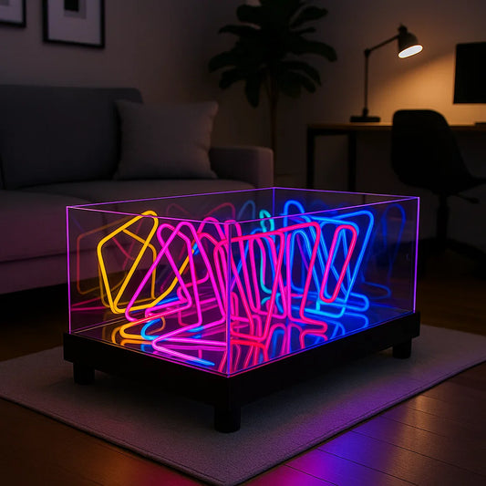 Infinity Neon Coffee Table – Artistic Glow for Modern Spaces
